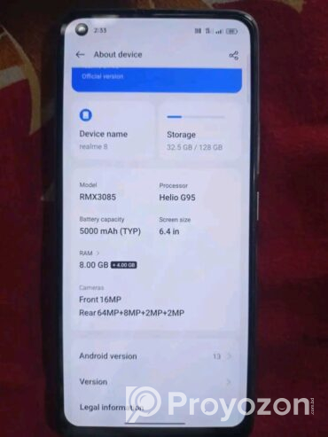 Realmi 8 RAM/ROM: 8/128GB (Used)