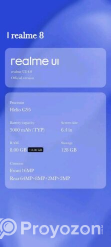 Realme 8 Ram/Rom 8/128 (Used)