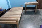 Wood Single Bed and Table