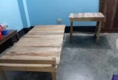 Wood Single Bed and Table