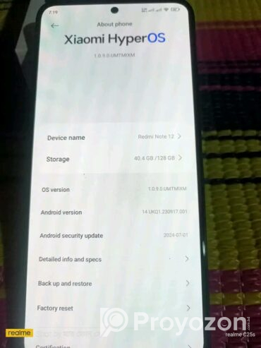 Redmi Note 12 ” 8+8/128 Smartphonr (Used)