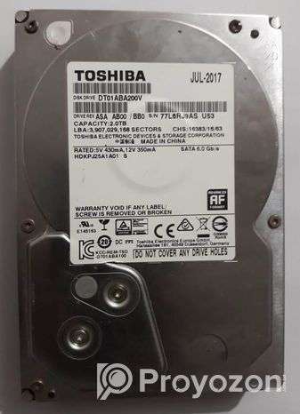 TOSHIBA 2TB hard disk For Sell.